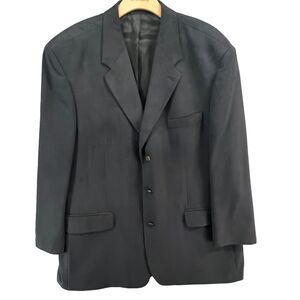 Lord & Taylor Blazer Mens 46 R Black Fifth Avenue Collection Faux Suede Jacket